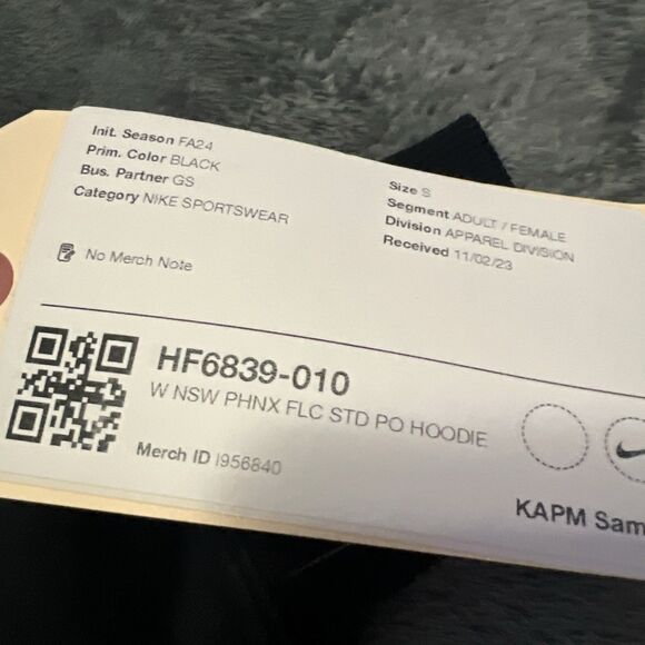 SMALL Nike Phoenix Fleece Oversized Womens  Pullover Hoodie Black DQ5860-010 - Picture 2 of 8